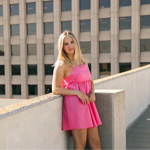 Pink dress with bow on back